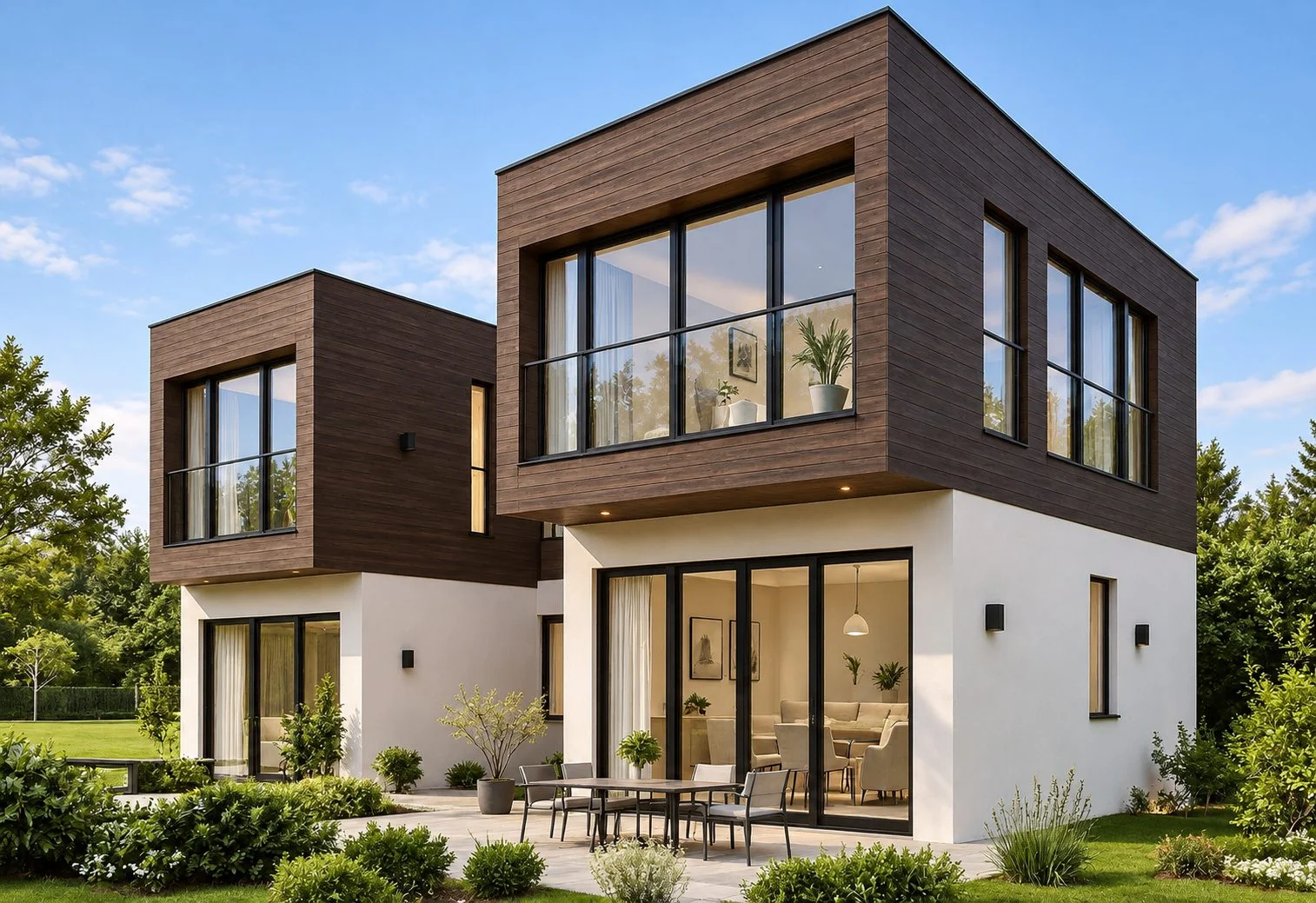 AIIA Block, 73 m² modular home: exterior, another view, 3D render