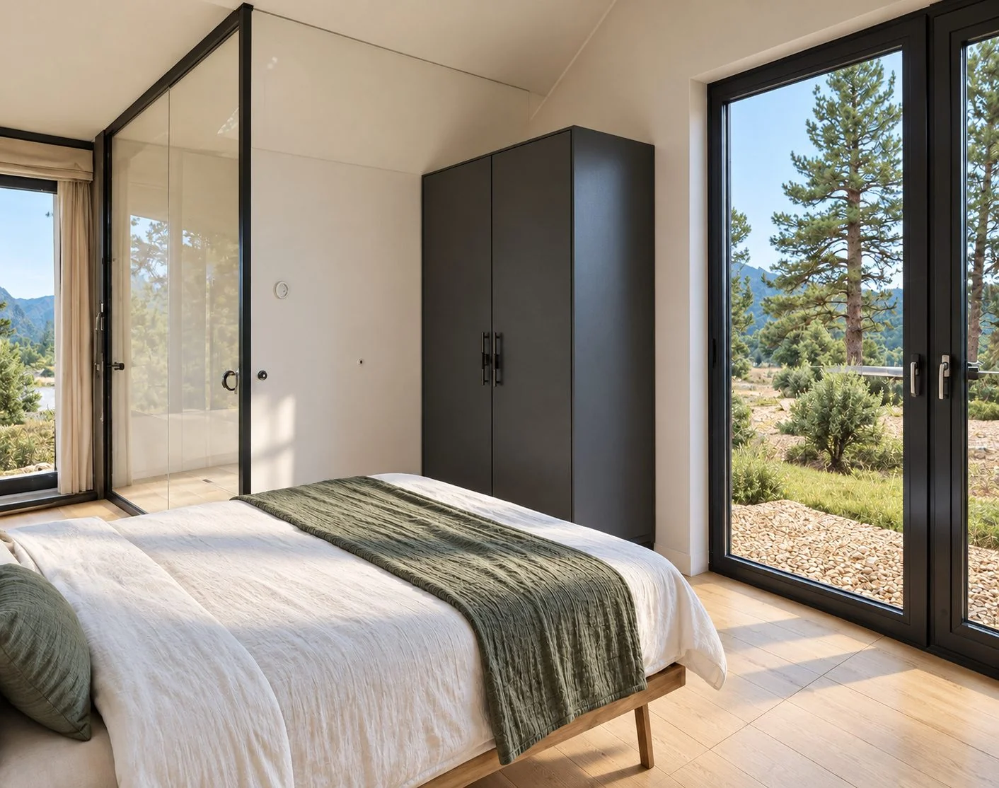 AIIA Fold, tiny house de 21 m² : chambre, rendu 3D