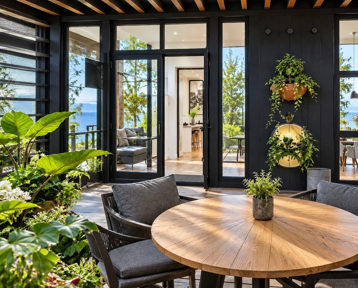 AIIA Level, 48 m² modular home: dining area, 3D render