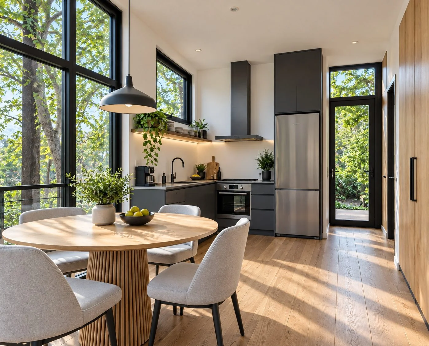 AIIA Level, 48 m² modular home: kitchen, 3D render