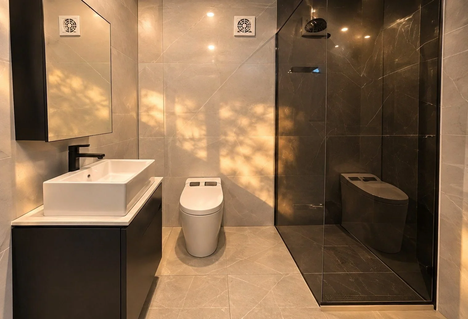 AIIA Open, 26 m² tiny house: shower room, 3D render